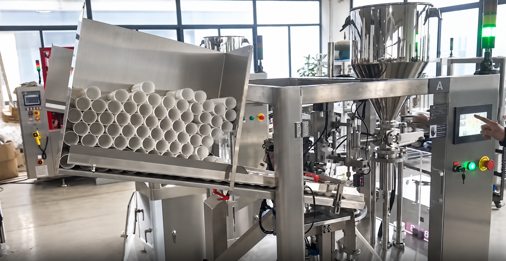A tube filling line at FITONORDIC LAB
