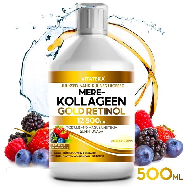 Vitateka liquid marine collagen in its retail packaging
