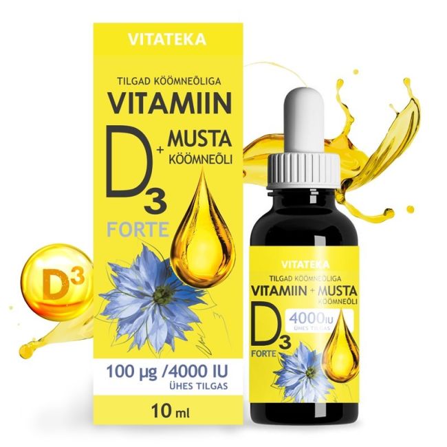 Vitamin D3 + black cumin oil, 10 ml, 4000 IU